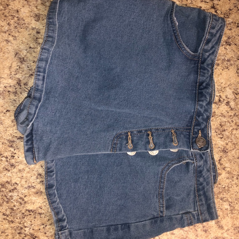 Jean Skort with Buttons